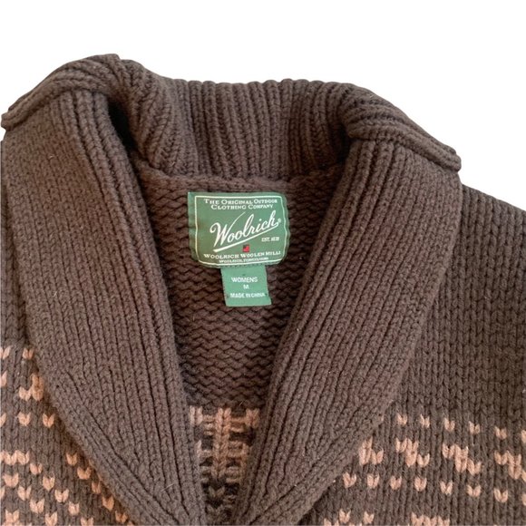 Vintage Woolrich 100% Lambs Wool Grandpa Cardigan Sweater M - Picture 5 of 6